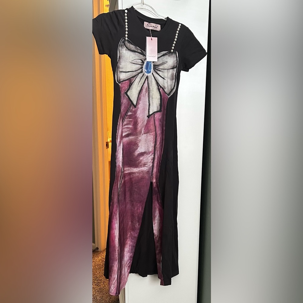 Elegant Black and Purple Dress